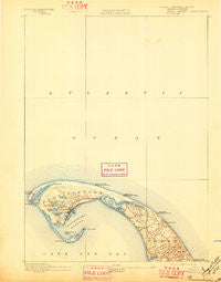 Provincetown Massachusetts Historical topographic map, 1:62500 scale, 15 X 15 Minute, Year 1889