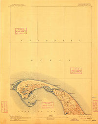Provincetown Massachusetts Historical topographic map, 1:62500 scale, 15 X 15 Minute, Year 1889