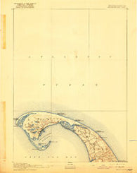 Provincetown Massachusetts Historical topographic map, 1:62500 scale, 15 X 15 Minute, Year 1889