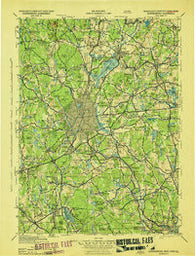 Quinsigamond Massachusetts Historical topographic map, 1:125000 scale, 30 X 30 Minute, Year 1943