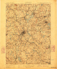 Quinsigamond Massachusetts Historical topographic map, 1:125000 scale, 30 X 30 Minute, Year 1908