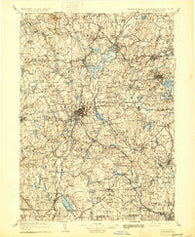 Quinsigamond Massachusetts Historical topographic map, 1:125000 scale, 30 X 30 Minute, Year 1908