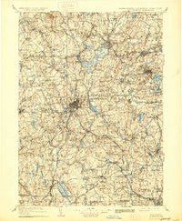 Quinsigamond Massachusetts Historical topographic map, 1:125000 scale, 30 X 30 Minute, Year 1908