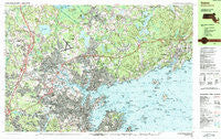 Salem Massachusetts Historical topographic map, 1:25000 scale, 7.5 X 15 Minute, Year 1985