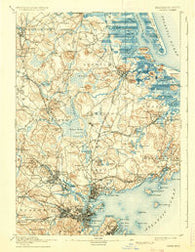 Salem Massachusetts Historical topographic map, 1:62500 scale, 15 X 15 Minute, Year 1893