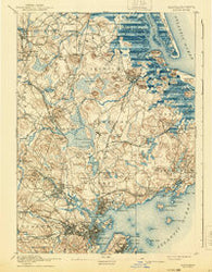 Salem Massachusetts Historical topographic map, 1:62500 scale, 15 X 15 Minute, Year 1893
