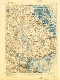 Salem Massachusetts Historical topographic map, 1:62500 scale, 15 X 15 Minute, Year 1893