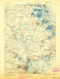 Salem Massachusetts Historical topographic map, 1:62500 scale, 15 X 15 Minute, Year 1888
