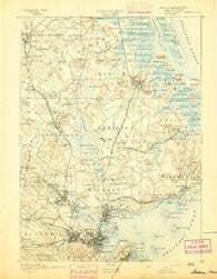 Salem Massachusetts Historical topographic map, 1:62500 scale, 15 X 15 Minute, Year 1893