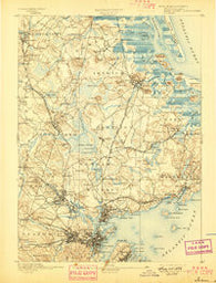 Salem Massachusetts Historical topographic map, 1:62500 scale, 15 X 15 Minute, Year 1893