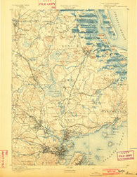 Salem Massachusetts Historical topographic map, 1:62500 scale, 15 X 15 Minute, Year 1893