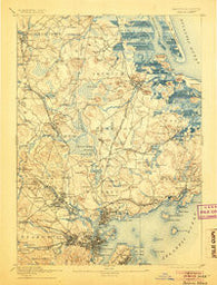 Salem Massachusetts Historical topographic map, 1:62500 scale, 15 X 15 Minute, Year 1893