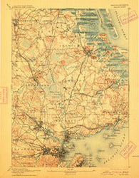 Salem Massachusetts Historical topographic map, 1:62500 scale, 15 X 15 Minute, Year 1893