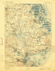 Salem Massachusetts Historical topographic map, 1:62500 scale, 15 X 15 Minute, Year 1893
