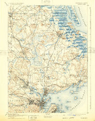 Salem Massachusetts Historical topographic map, 1:62500 scale, 15 X 15 Minute, Year 1893