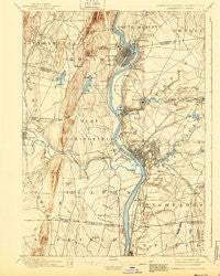 Springfield Massachusetts Historical topographic map, 1:62500 scale, 15 X 15 Minute, Year 1895