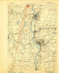 Springfield Massachusetts Historical topographic map, 1:62500 scale, 15 X 15 Minute, Year 1889