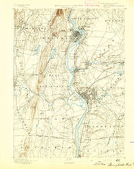 Springfield Massachusetts Historical topographic map, 1:62500 scale, 15 X 15 Minute, Year 1893