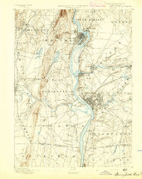 Springfield Massachusetts Historical topographic map, 1:62500 scale, 15 X 15 Minute, Year 1893