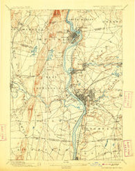 Springfield Massachusetts Historical topographic map, 1:62500 scale, 15 X 15 Minute, Year 1895