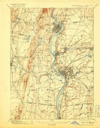 Springfield Massachusetts Historical topographic map, 1:62500 scale, 15 X 15 Minute, Year 1895