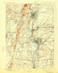 Springfield Massachusetts Historical topographic map, 1:62500 scale, 15 X 15 Minute, Year 1895