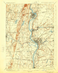 Springfield Massachusetts Historical topographic map, 1:62500 scale, 15 X 15 Minute, Year 1895