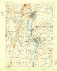 Springfield Massachusetts Historical topographic map, 1:62500 scale, 15 X 15 Minute, Year 1895