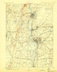Springfield Massachusetts Historical topographic map, 1:62500 scale, 15 X 15 Minute, Year 1895