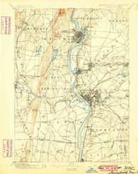 Springfield Massachusetts Historical topographic map, 1:62500 scale, 15 X 15 Minute, Year 1895