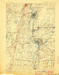 Springfield Massachusetts Historical topographic map, 1:62500 scale, 15 X 15 Minute, Year 1895