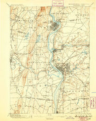 Springfield Massachusetts Historical topographic map, 1:62500 scale, 15 X 15 Minute, Year 1895
