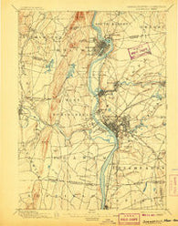 Springfield Massachusetts Historical topographic map, 1:62500 scale, 15 X 15 Minute, Year 1895
