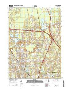Taunton Massachusetts Current topographic map, 1:24000 scale, 7.5 X 7.5 Minute, Year 2015