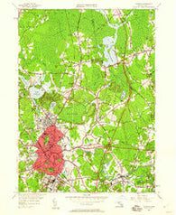 Taunton Massachusetts Historical topographic map, 1:24000 scale, 7.5 X 7.5 Minute, Year 1949
