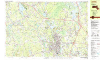 Taunton Massachusetts Historical topographic map, 1:25000 scale, 7.5 X 15 Minute, Year 1987