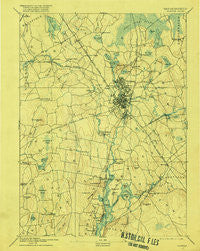 Taunton Massachusetts Historical topographic map, 1:62500 scale, 15 X 15 Minute, Year 1893