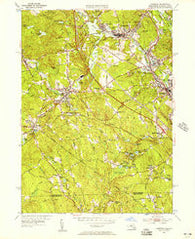 Uxbridge Massachusetts Historical topographic map, 1:24000 scale, 7.5 X 7.5 Minute, Year 1953