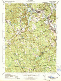 Uxbridge Massachusetts Historical topographic map, 1:31680 scale, 7.5 X 7.5 Minute, Year 1944