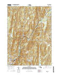 Ware Massachusetts Current topographic map, 1:24000 scale, 7.5 X 7.5 Minute, Year 2015