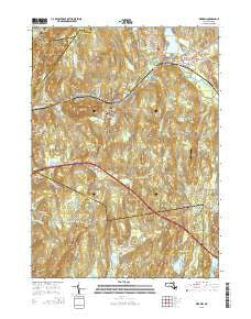 Warren Massachusetts Current topographic map, 1:24000 scale, 7.5 X 7.5 Minute, Year 2015