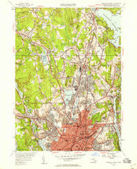 Worcester North Massachusetts Historical topographic map, 1:24000 scale, 7.5 X 7.5 Minute, Year 1948