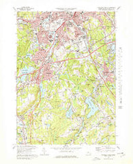 Worcester South Massachusetts Historical topographic map, 1:25000 scale, 7.5 X 7.5 Minute, Year 1973