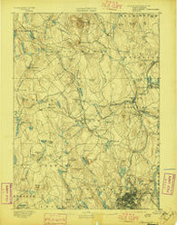 Worcester Massachusetts Historical topographic map, 1:62500 scale, 15 X 15 Minute, Year 1892