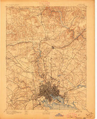 Baltimore Maryland Historical topographic map, 1:62500 scale, 15 X 15 Minute, Year 1894