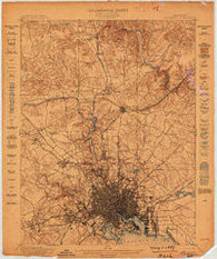 Baltimore Maryland Historical topographic map, 1:62500 scale, 15 X 15 Minute, Year 1899