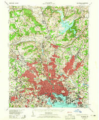 Baltimore Maryland Historical topographic map, 1:62500 scale, 15 X 15 Minute, Year 1943