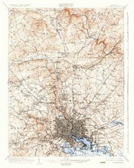 Baltimore Maryland Historical topographic map, 1:62500 scale, 15 X 15 Minute, Year 1904