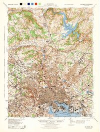 Baltimore Maryland Historical topographic map, 1:62500 scale, 15 X 15 Minute, Year 1944
