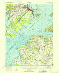 Betterton Maryland Historical topographic map, 1:62500 scale, 15 X 15 Minute, Year 1951
